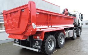Red-Tipper-Body-with-Crane-Gleeson-Truck-Bodies